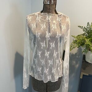 NWT Elegant White Lace Top